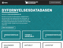Tablet Screenshot of byfornyelsesdatabasen.dk